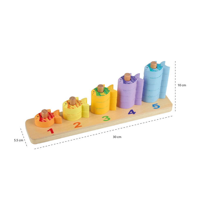 Orange Tree Toys Wooden Sea Life Counting Fish Game