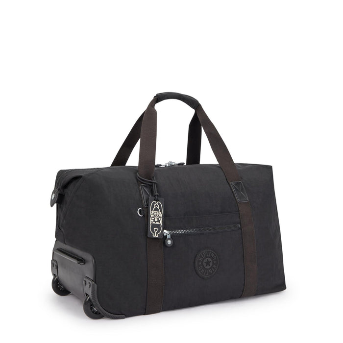 Kipling Art On Wheels Black Noir Rolling Holdall