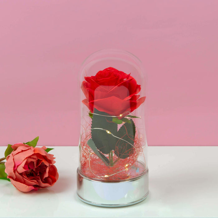 Celebrations LED Light Up Rose in Glass Dome
