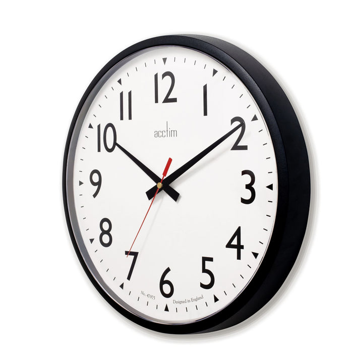 Acctim Commander Black Shatterproof Wall Clock