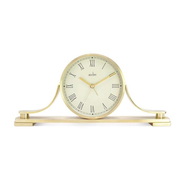 Acctim Wardley Brass Effect  Alarm Mantel Clock
