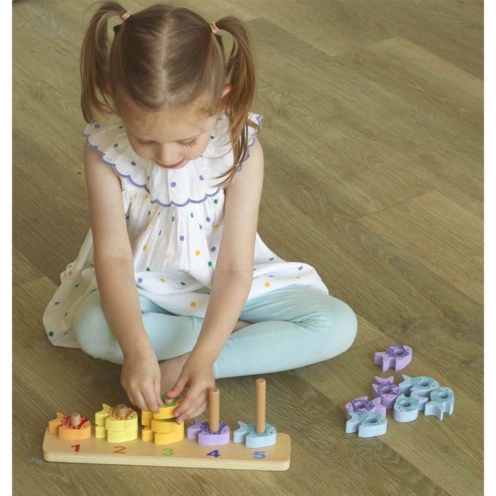 Orange Tree Toys Wooden Sea Life Counting Fish Game