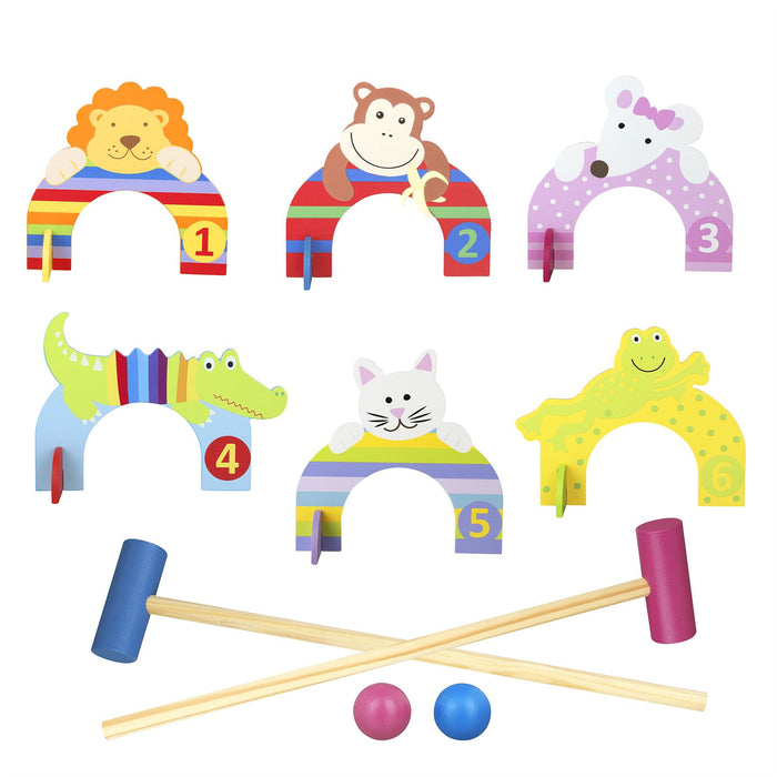 Orange Tree Toys Wooden Animals Croquet Set
