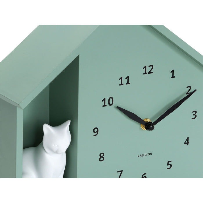 Karlsson Sitting Cat Meowing Wall Clock