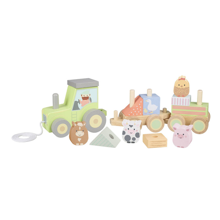 Orange Tree Toys Farmyard Puzzle Pull Along Tractor