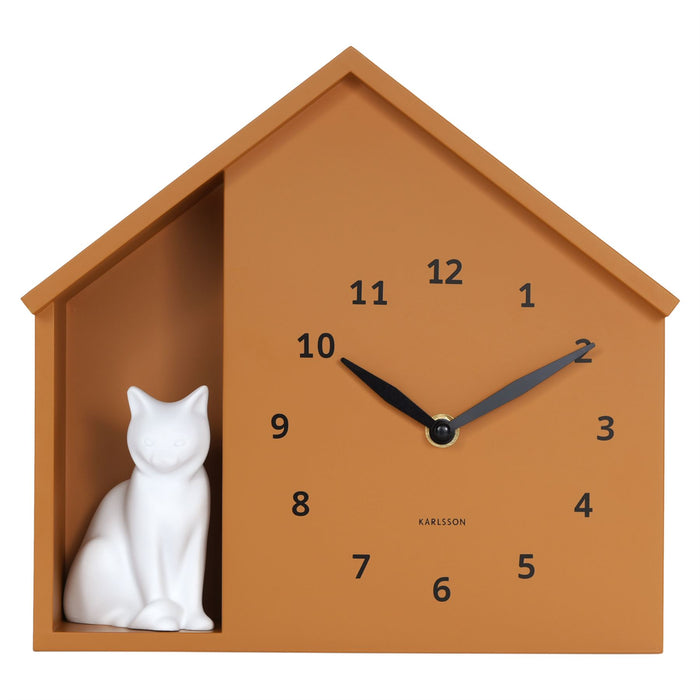 Karlsson Sitting Cat Meowing Wall Clock