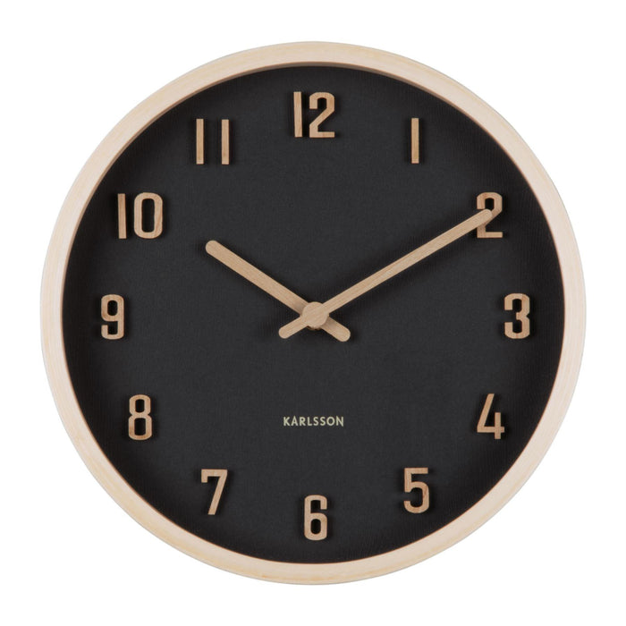 Karlsson Round Nervadura Wooden Wall Clock
