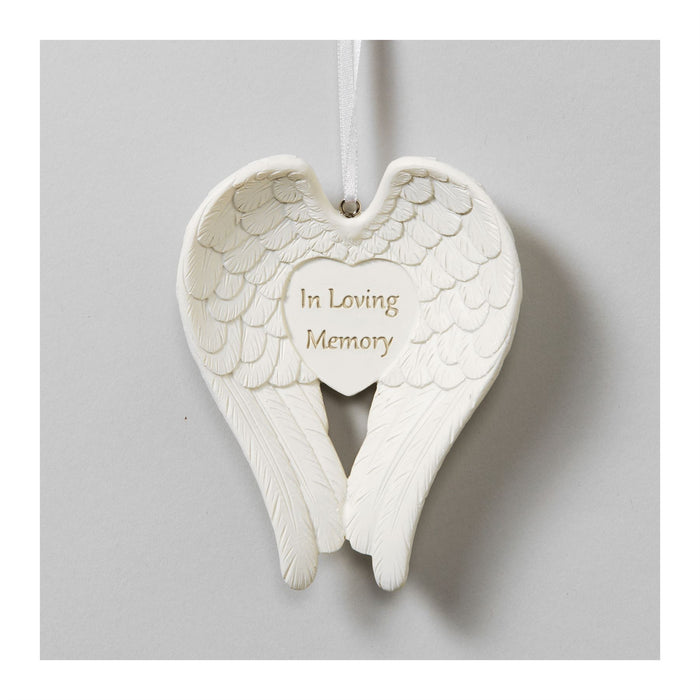 Thoughts Of You Angel Wings Memorial Ornament