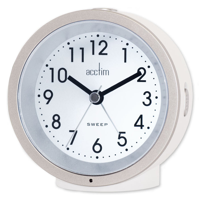 Acctim Caleb Analogue Alarm Clock in White