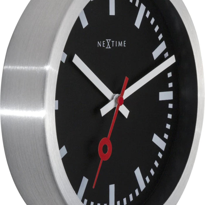 Nextime Black Station Stripe 19cm Wall Clock