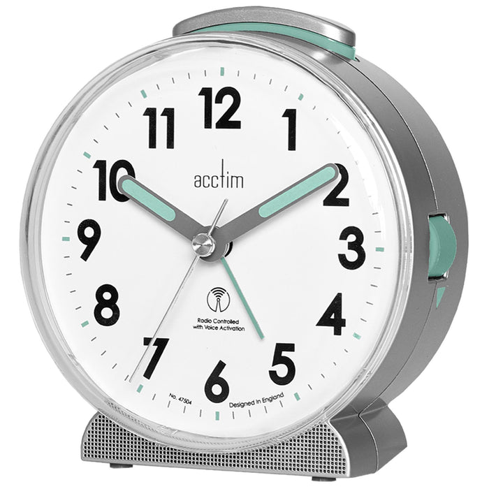 Acctim Higton Silver Radio Controlled Alarm Clock