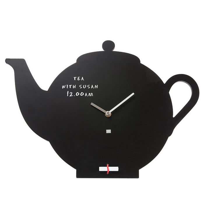 Present Time 30cm Blackboard Teapot Wall Clock