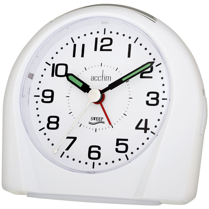 Acctim Europa Analogue Alarm Clock in White