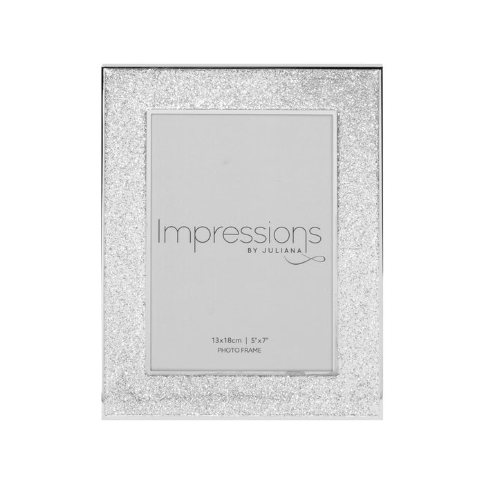 Impressions By Juliana Silverplated Glitter Band Photo Frame