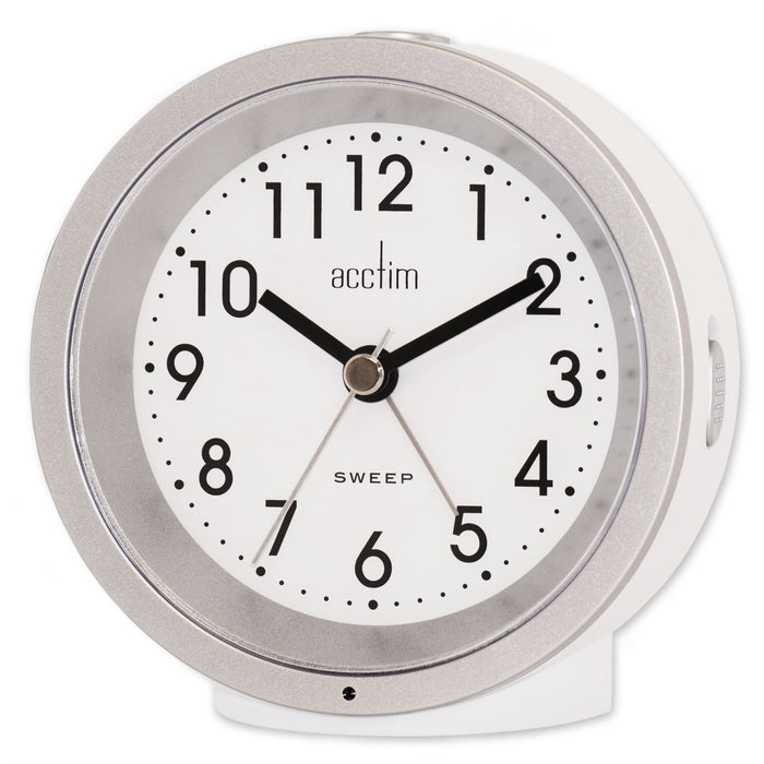 Acctim Caleb Analogue Alarm Clock in White
