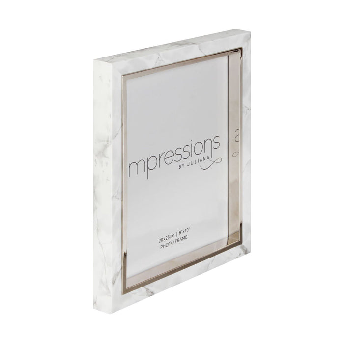 Impressions White Marble Look Photo Frame
