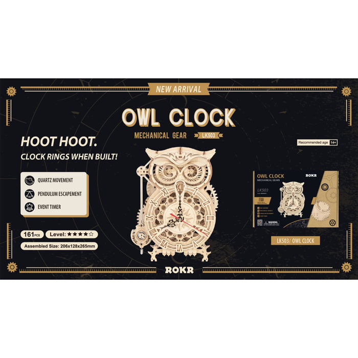Robotime ROKR Owl Clock Building Kit