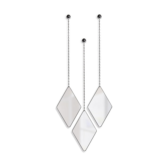 Umbra Dima Diamond Shaped Set of 3 Mirrors with Hanging Chains