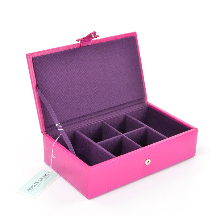 Dulwich Designs Boutique Hot Pink w/ Purple Lining Small Jewellery Box