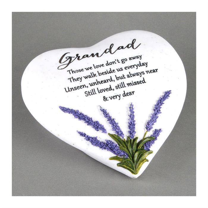 Thoughts Of You Heart Stone & Lavender Graveside Memorial