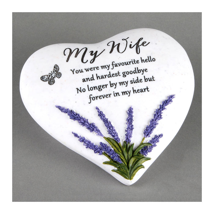 Thoughts Of You Heart Stone & Lavender Graveside Memorial