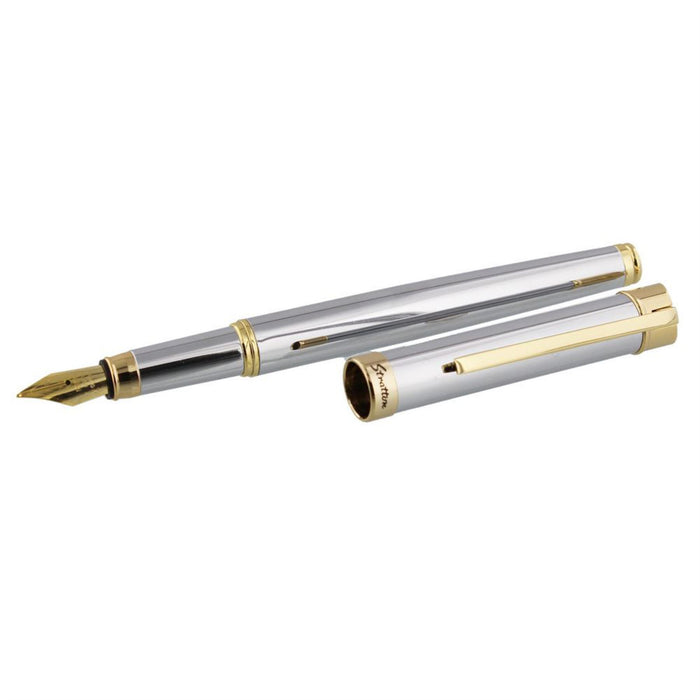 Stratton Silver & Gold Fountain Pen with Gift Box