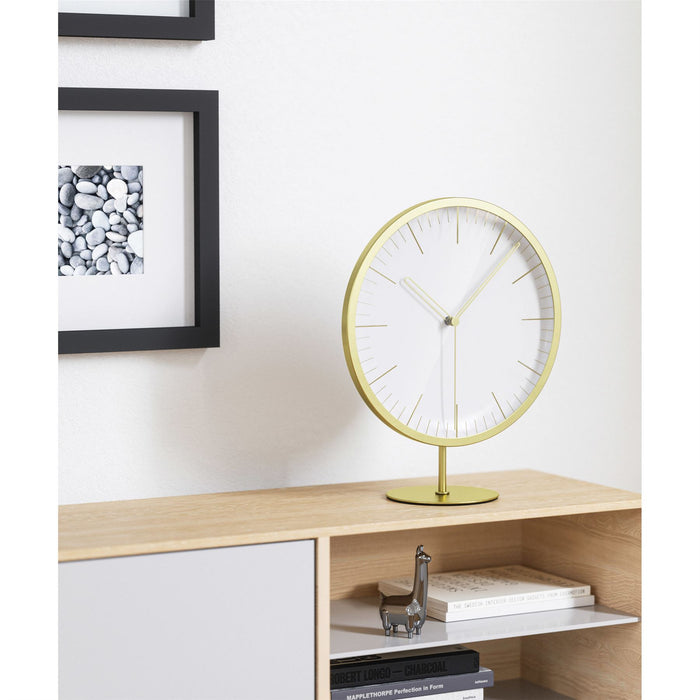 Umbra Infinity Matt Brass Tabletop and Wall Clock