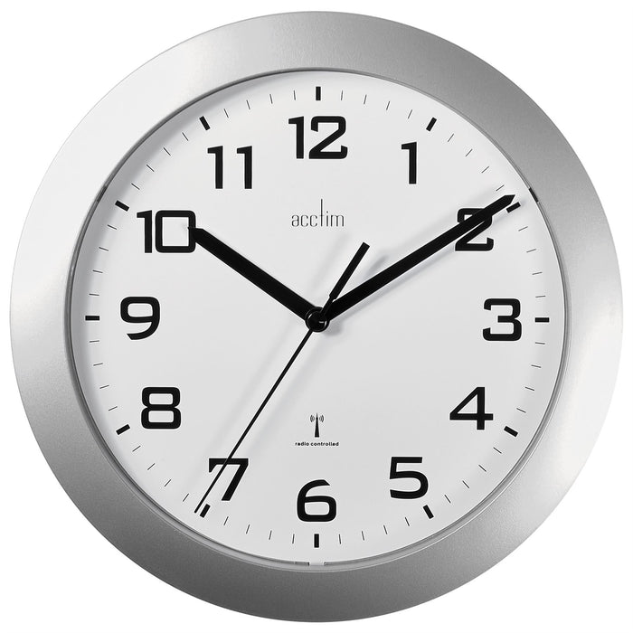 Acctim Peron Silver Radio Controlled 23cm Wall Clock