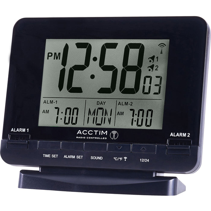 Acctim Delaware Digital Alarm Clock in Black