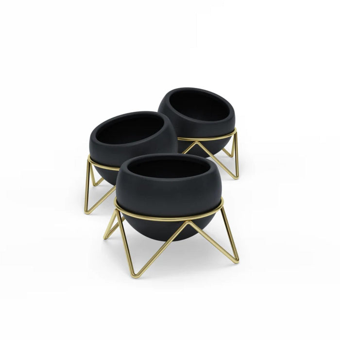 Umbra Potsy Set of Three Ceramic Pots with Stands