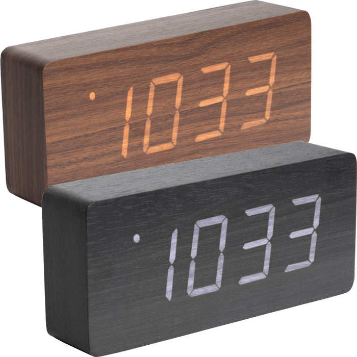 Karlsson Tube Wood Veneer Alarm Clock