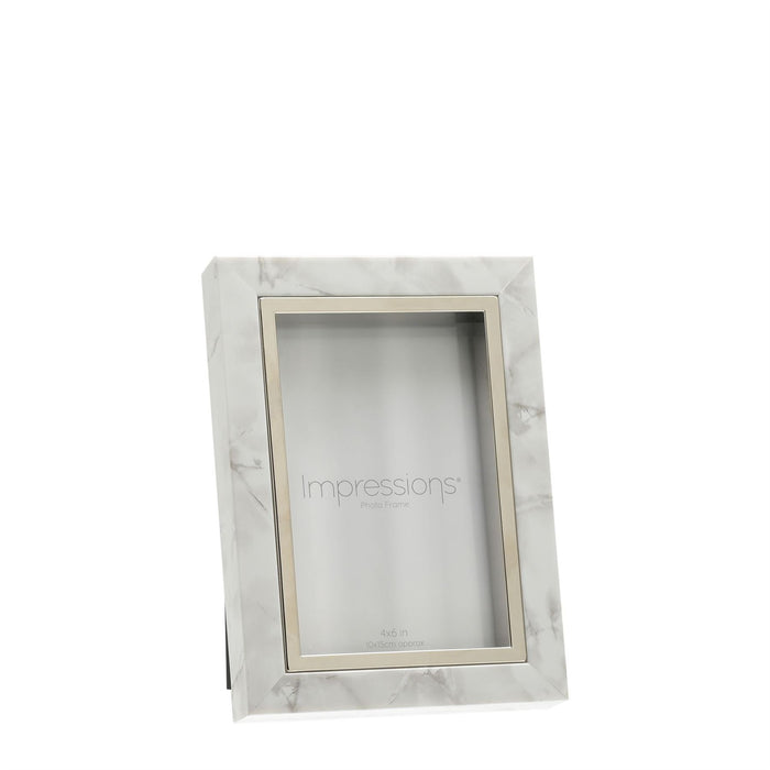 Impressions White Marble Look Photo Frame