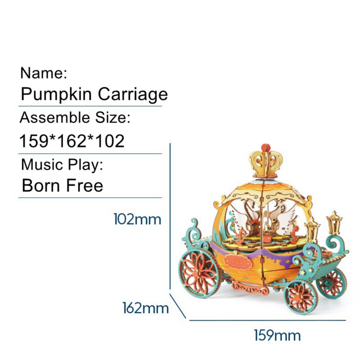 Robotime Rolife Pumpkin Carriage Music Box Building Kit