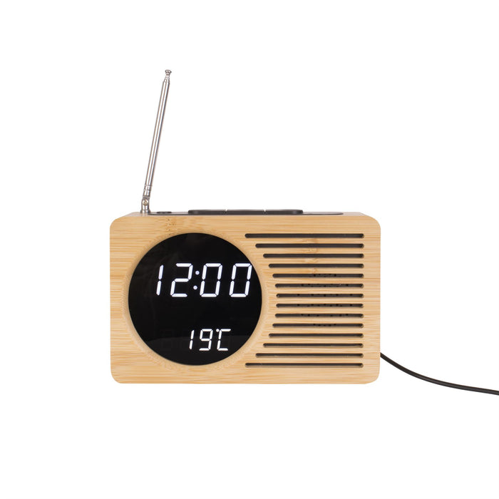 Karlsson Bamboo Retro Radio Alarm Clock