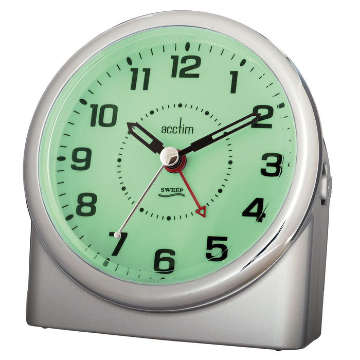 Acctim Central Analogue Alarm Clock in Silver