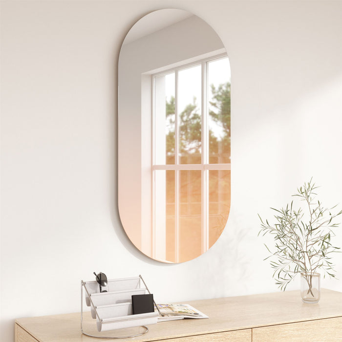 Umbra Misto Oval Wall Mirror 92x46cm with Copper Gradient