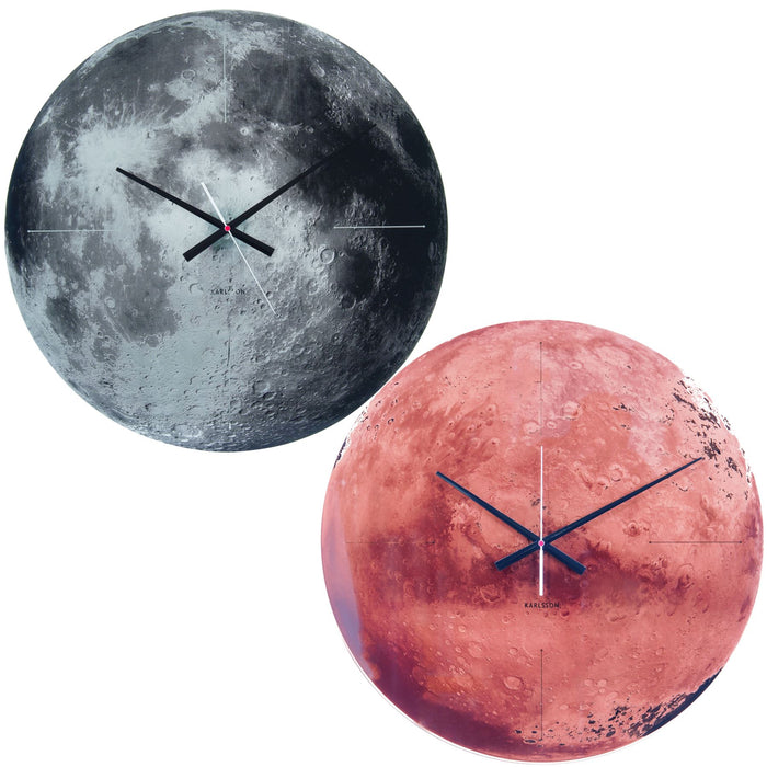 Karlsson 60cm Moon, Mars or Earth Wall Clock