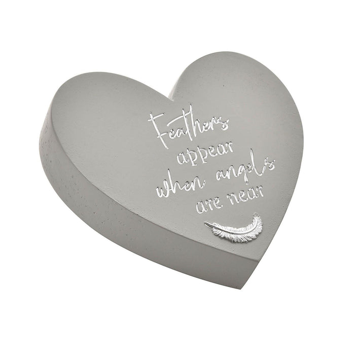 Thoughts of You Memorial Graveside Heart Plaque - Angels / Feathers