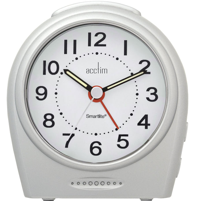 Acctim Astoria Analogue Alarm Clock in Silver