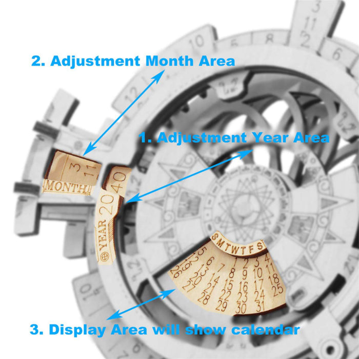 Calendar Romb Robotime ROKR Perpetual Calendar Building Kit — Aspen Of Hereford Ltd
