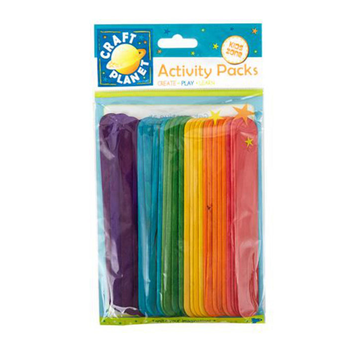 Craft Planet Pack of 25 Assorted Colours XL Lollipop Sticks