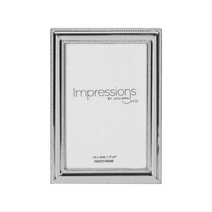 Impressions By Juliana Silverplated Bead Edge & Insert Photo Frame