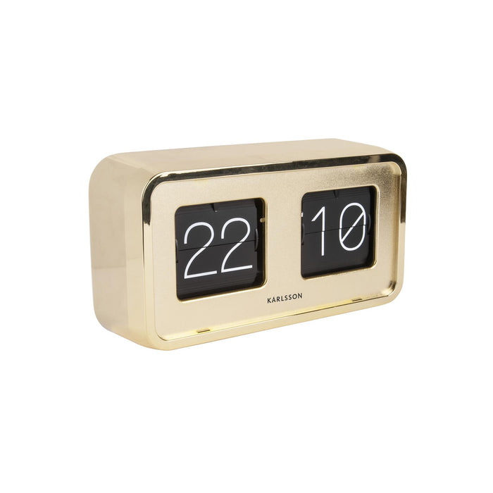 Karlsson Bold Flip Gold Plated Table / Mantle Clock