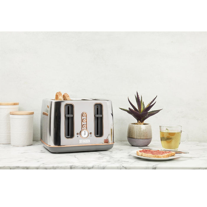 Haden Dorchester Chrome Rose Gold Slice Toaster — Aspen Of