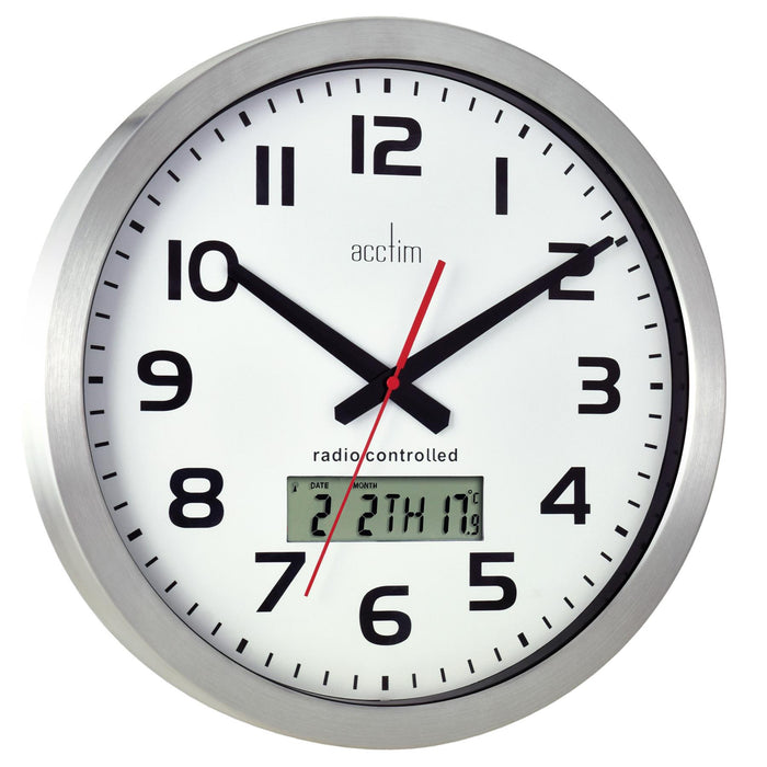 Acctim Meridian Aluminium 38cm Wall Clock
