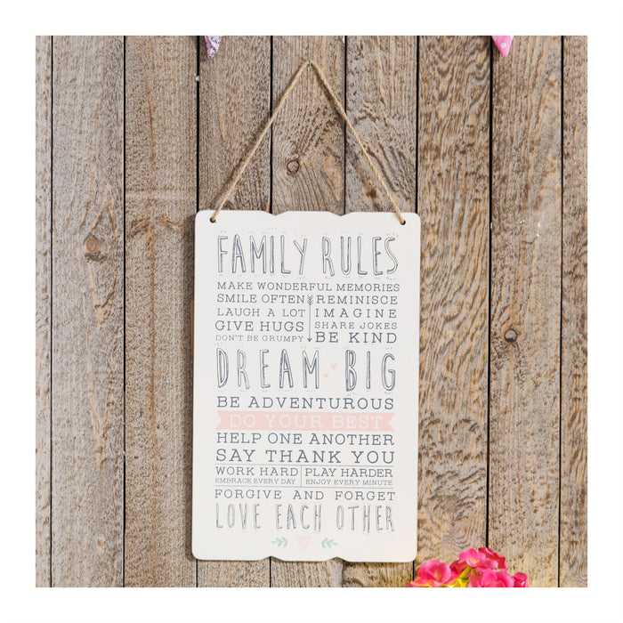 Love Life Rules Hanging Plaque