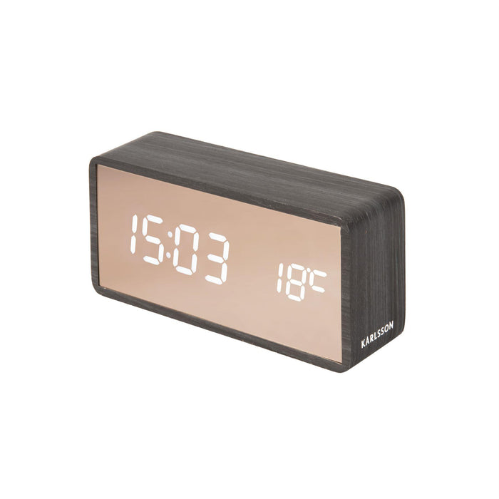 Karlsson Copper Mirror LED Alarm Clock