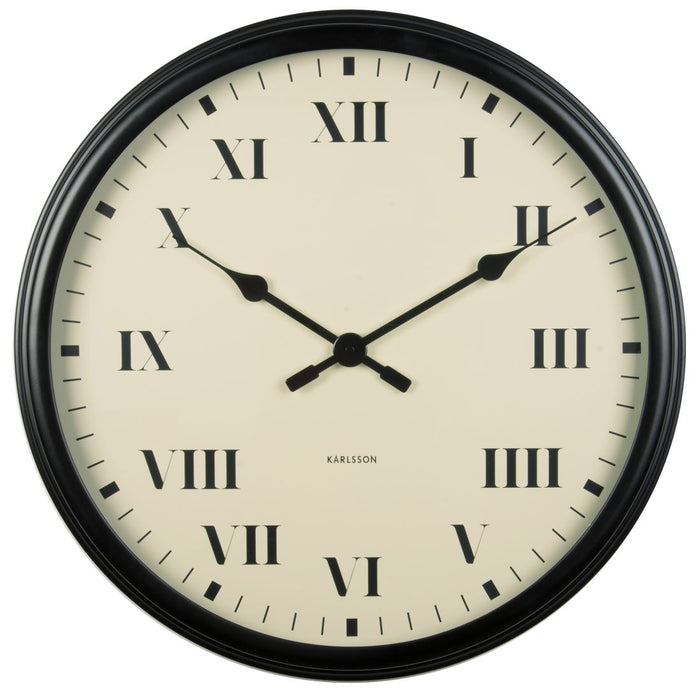 Karlsson Old Times Black Roman Numerals 42cm Wall Clock