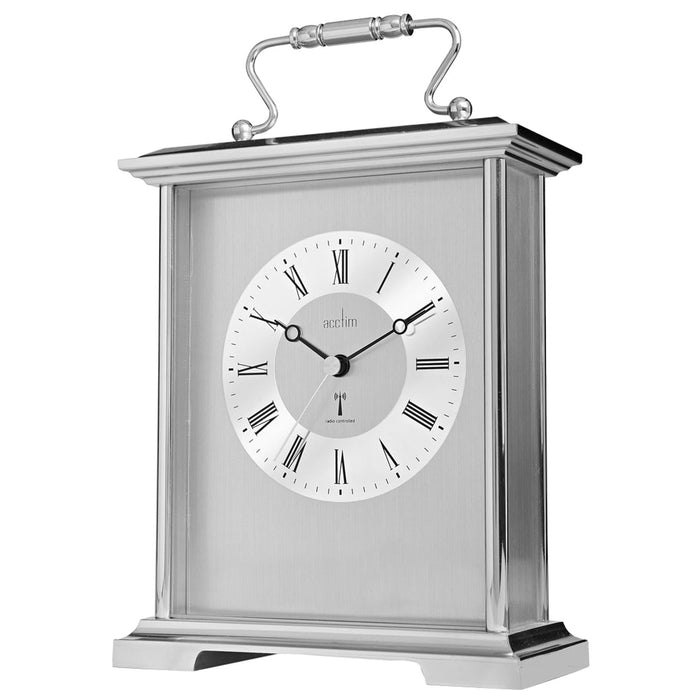 Acctim Althorp Radio Controlled Carriage Clock in Silver