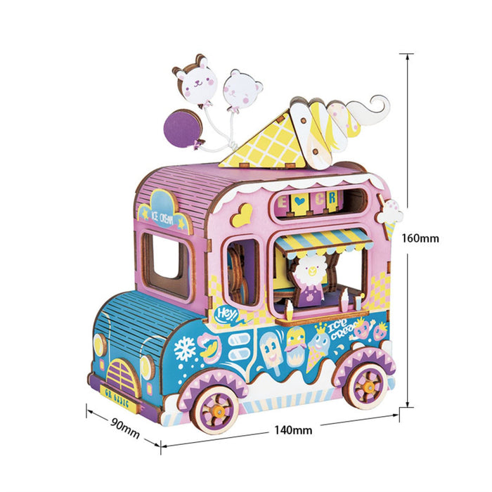 Robotime Rolife Moving Flavour Ice Cream Van Music Box Building Kit